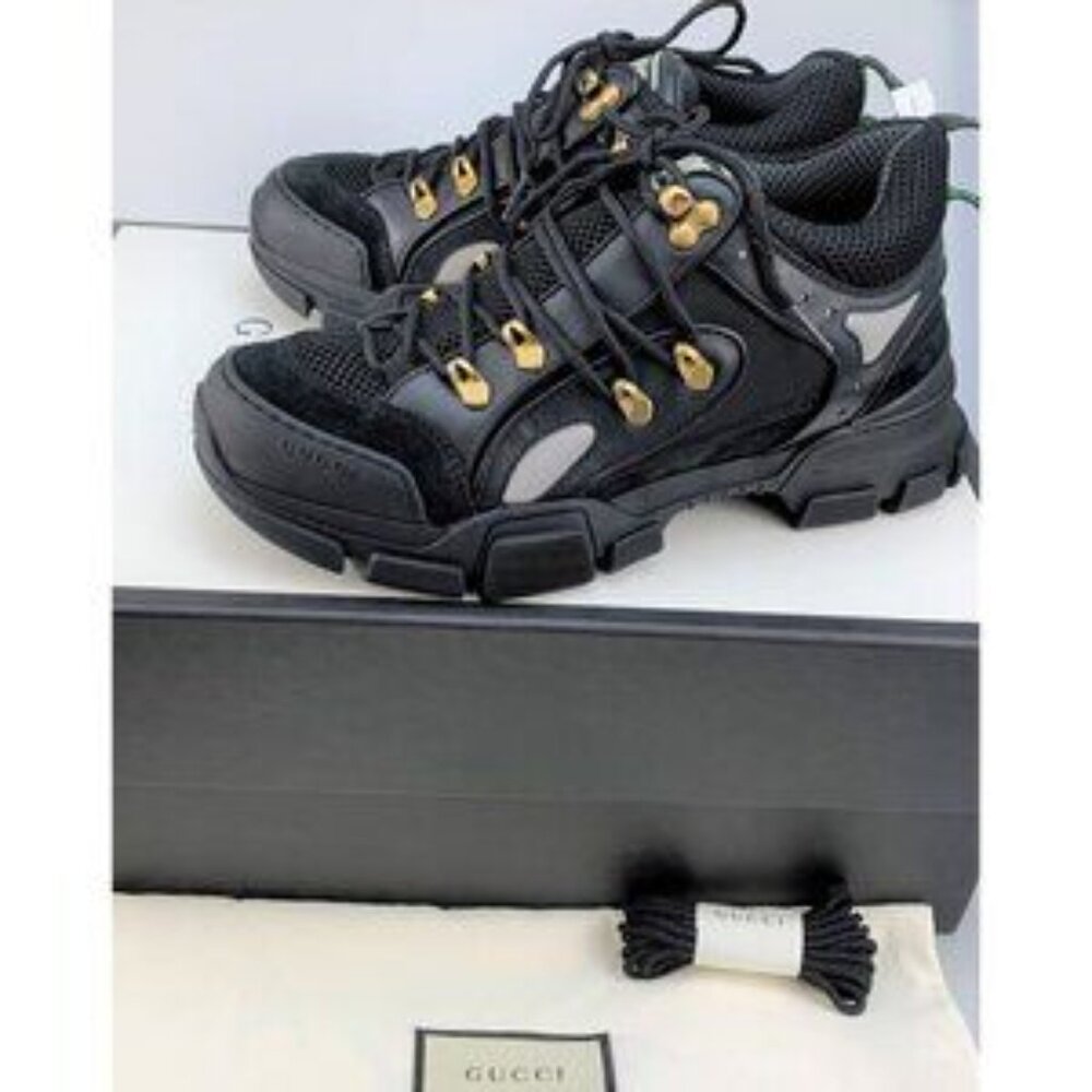NIB Authentic Gucci Flashtrek sneakers In Black - Picture 5 of 14